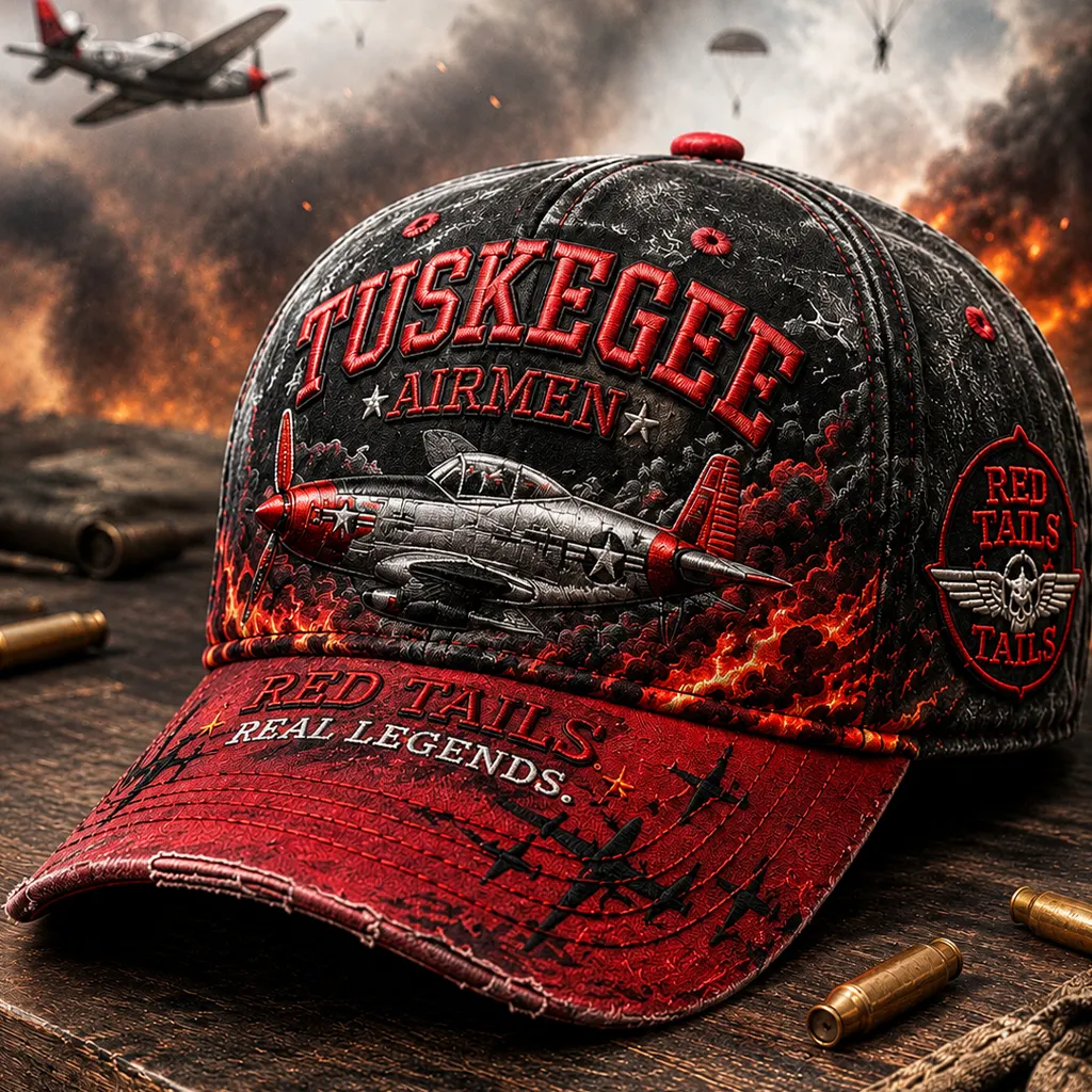 Tuskegee Airmen Heritage Art Print Vintage Baseball Cap