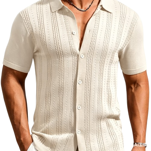 Men's Knitted Polo Shirt — Summer Beach & Vacation Top