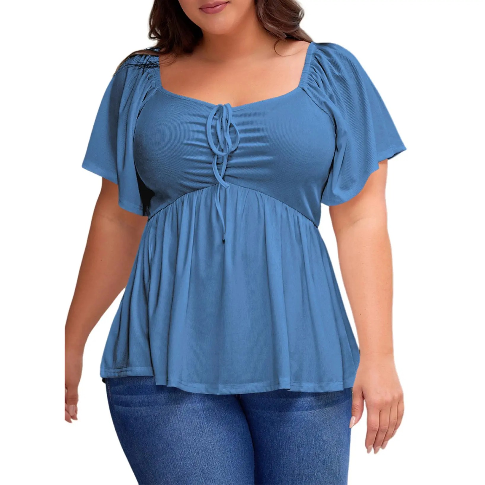 Plus-Size Sweetheart Peplum Top