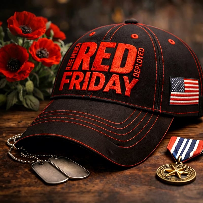 Unisex casual red Friday print hat