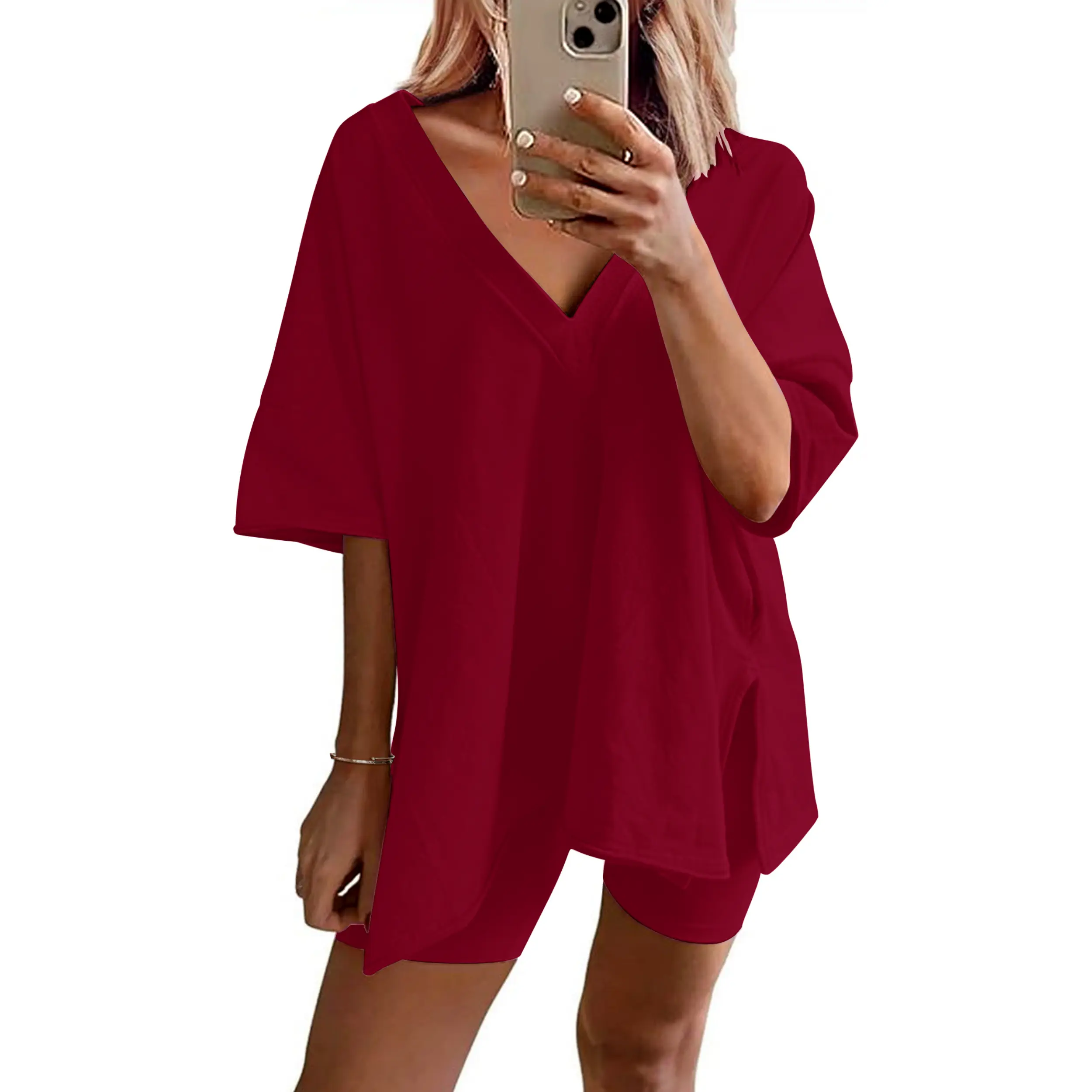 Women's V-Neck Two-Piece Pajama Set