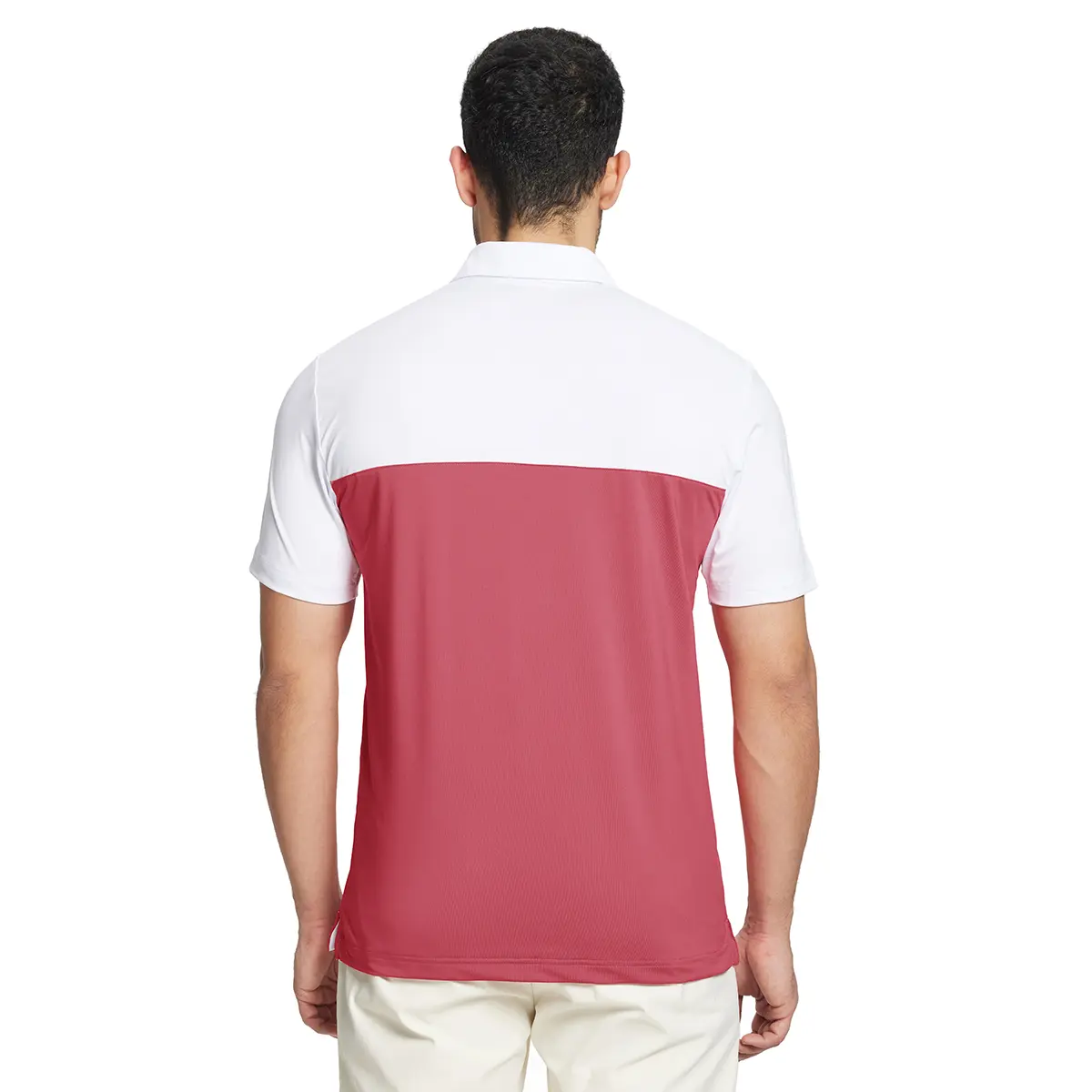 Polo Shirts for Men Dry Fit Performance Chest Print Color Block Moisture Wicking Casual Short Sleeve Golf Shirts