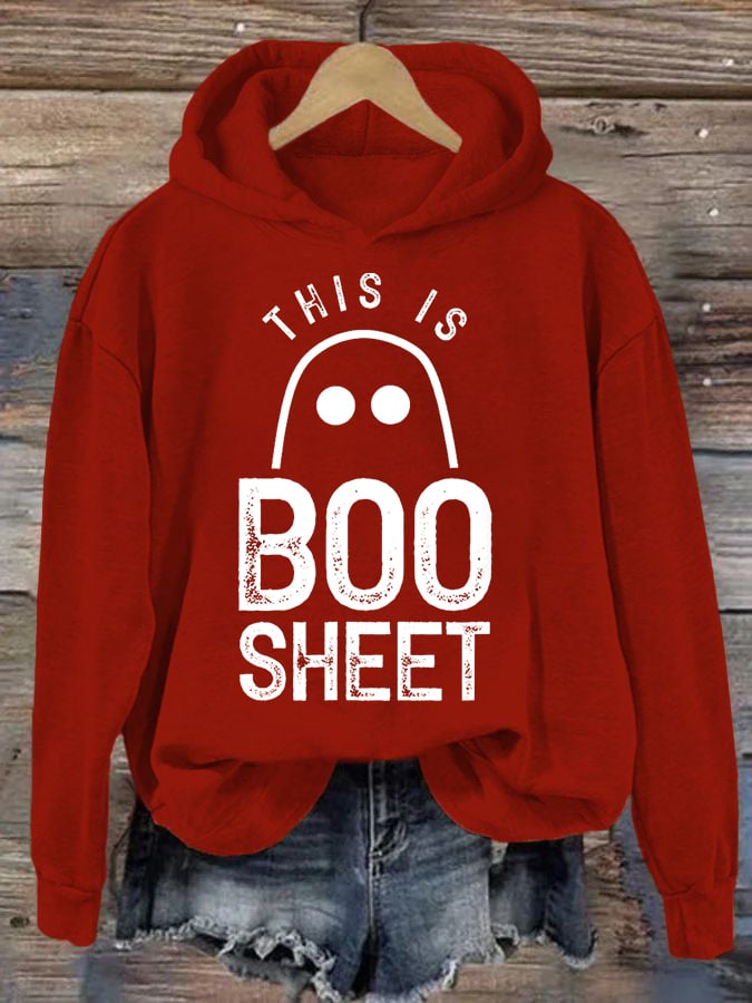 Women's Halloween This Is Some Boo Sheet Hooded Sweatshirt
