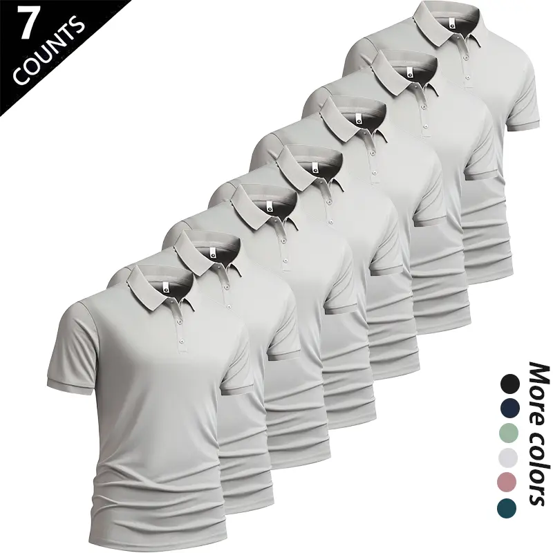 Men’s Ice-Silk Cooling Polo Shirt Set – Quick-Dry Breathable Summer Wear
