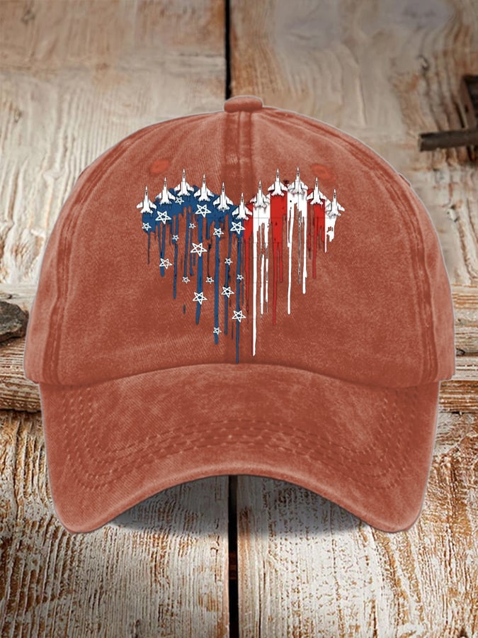 Unisex Distressed Washed Cotton Print Hat