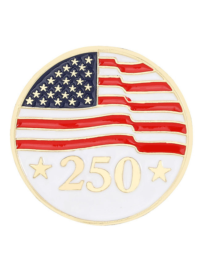 Unisex 2026 Independence Day Environmental Alloy Drop Honor Badge