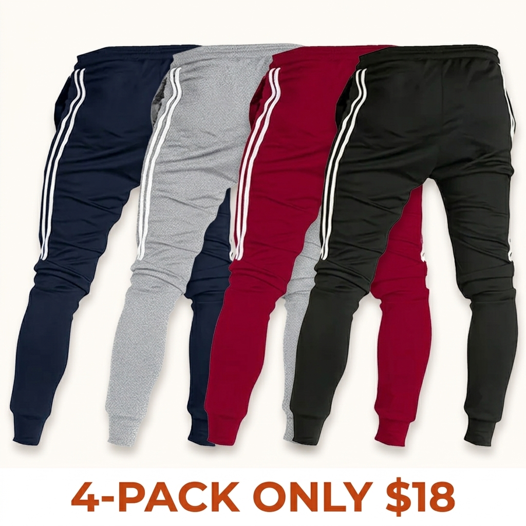 Men's long sweatpants (extending past the ankle) featuring a side-stripe design, combining casual style with comfort.