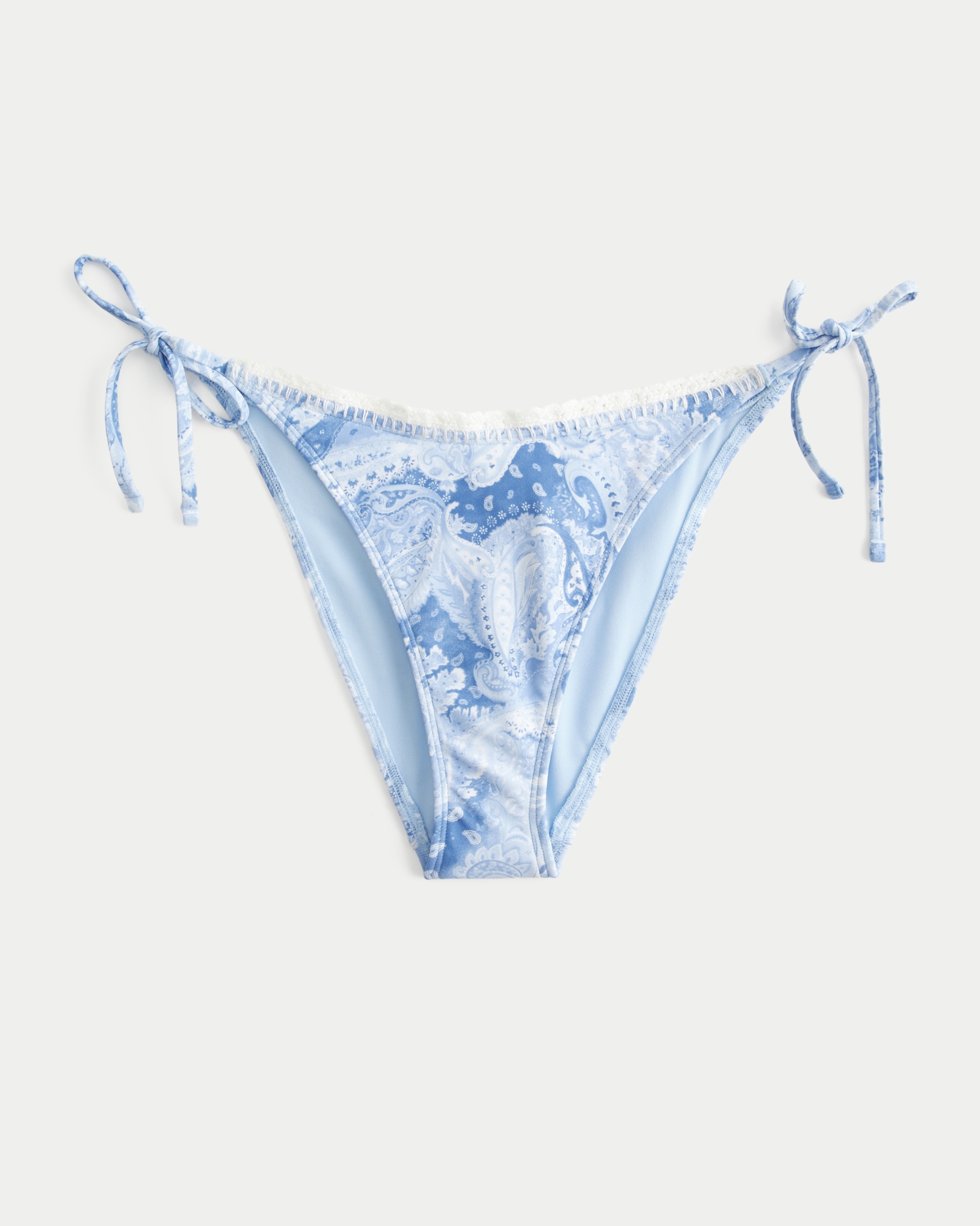 Stitched Trim Side Tie Cheeky Bikini Bottom