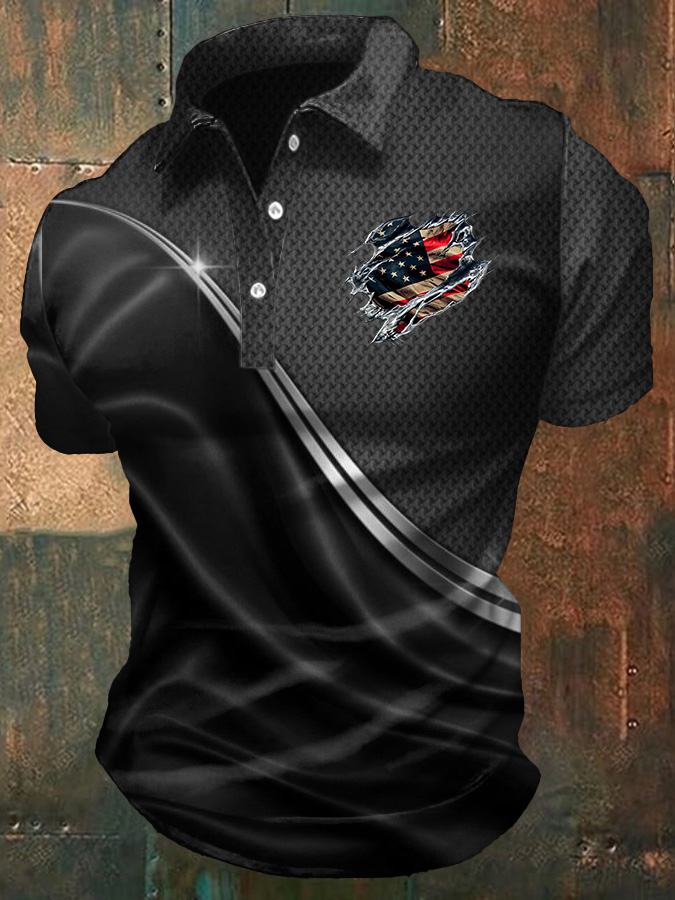 Men's 250th Anniversary Printed Casual Polo Shirt