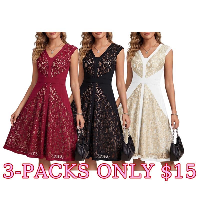 🌸 Elegant Floral Lace V-Neck Evening Gown