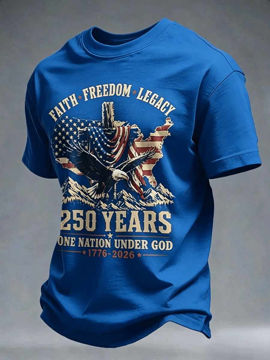 250Th Anniversary Commemorative Faith Printed Round Neck T-Shirt In The United States
