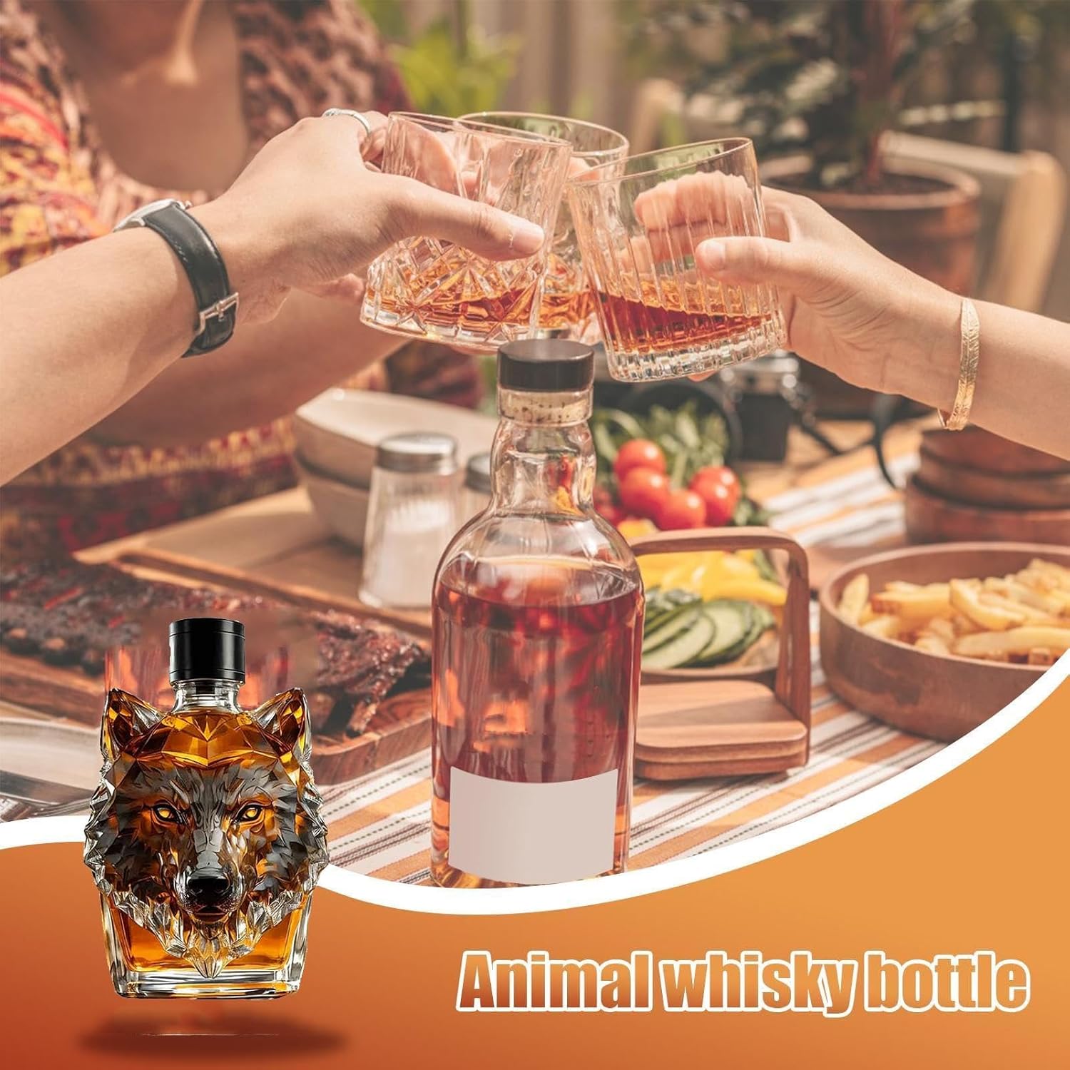 Limited Edition Howl's Haven: Wolf - Crested Whiskey Bottle