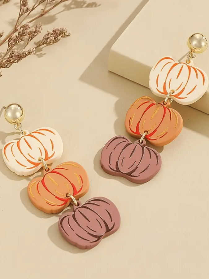 Halloween Pumpkin Element Earrings