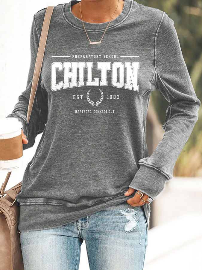 🔥HOT SALE🔥Retro Preparatory School Chilton Est 1803 Hartford, Connecticut Print Sweatshirt