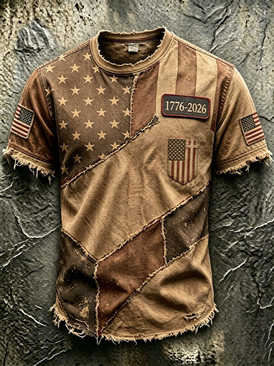 Men'S Retro 250Th Anniversary American Faith Short-Sleeve T-Shirt