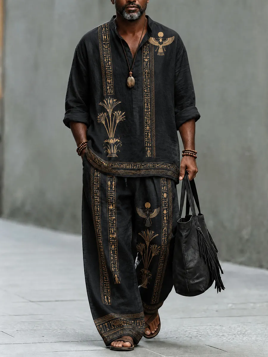 Men’s Ancient Pharaoh Style Totem Casual Set