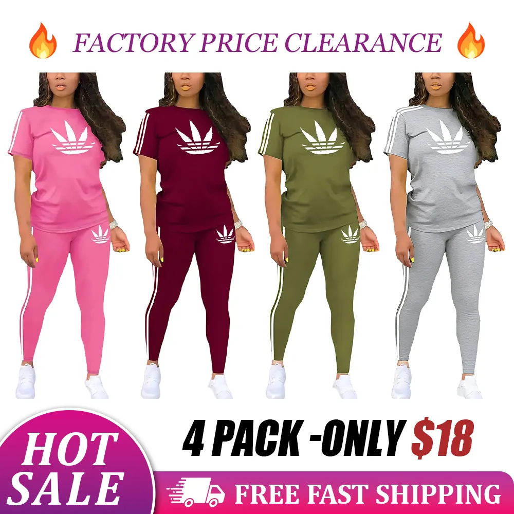 Women's Drawstring Short Sleeve and Long Pants Two-Piece Set
