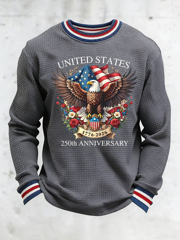 Unisex 250Th Anniversary Celebration Waffle Round Neck Long Sleeve T-Shirt