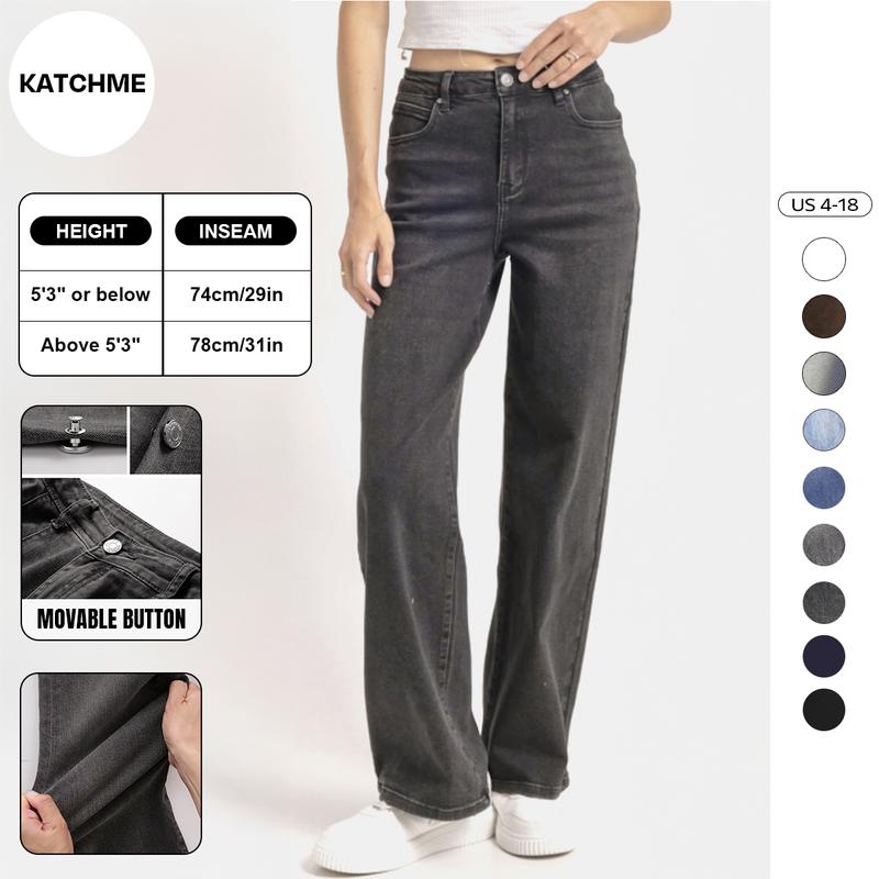 Women's High Waist Stretch Wide Leg Jeans