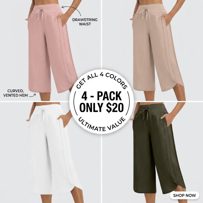 📢📢90% OFF !! ⏰Women's Casual Wide-Leg Capri Pants