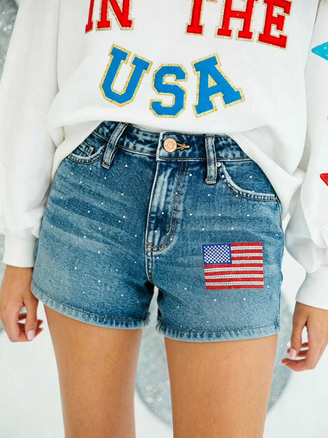 Women's USA Flag Pattern Casual Shorts