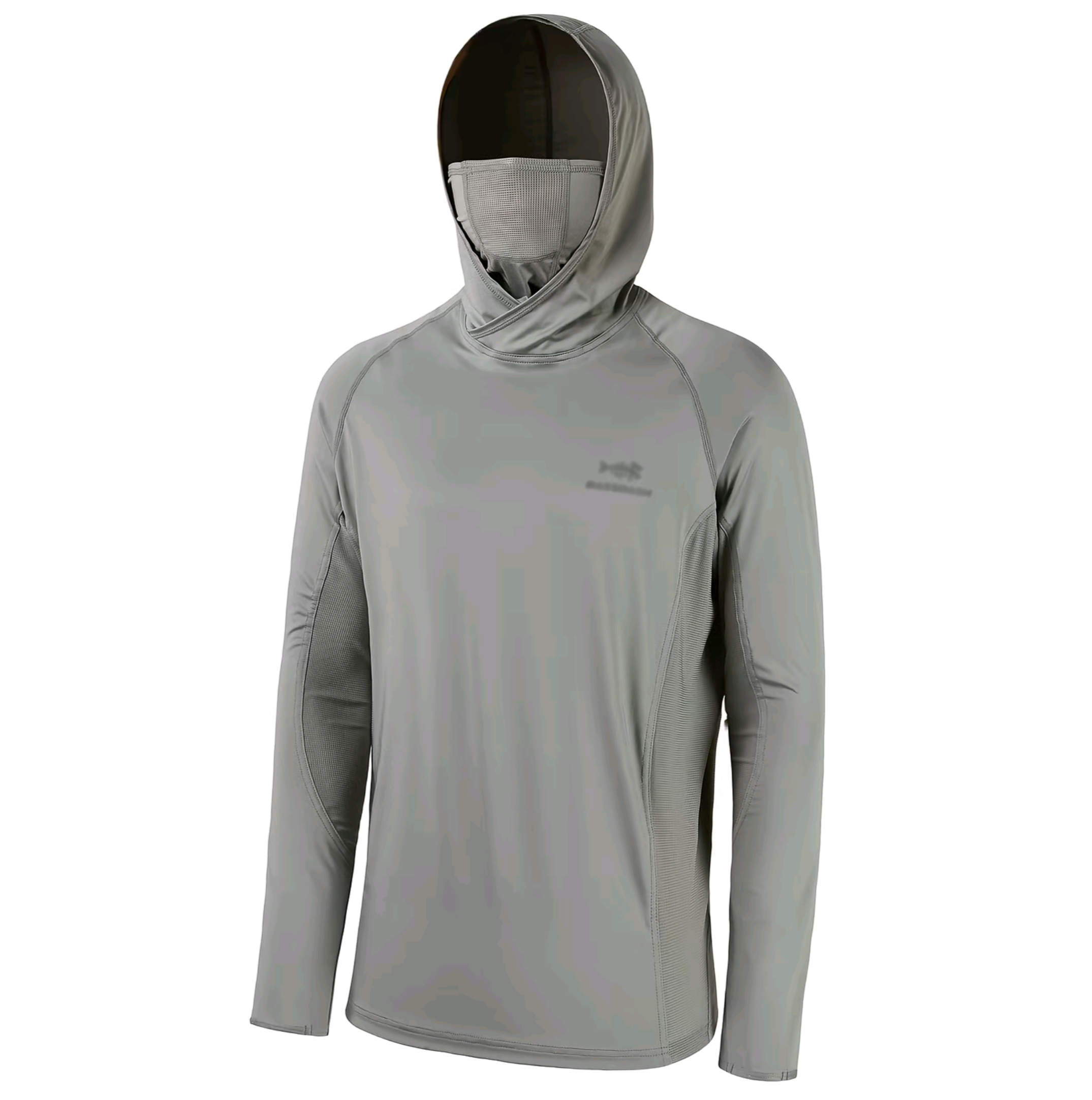 Men's UPF 50+ Long Sleeve Fishing Hoodie – Built-in UV Mask & Neck Gaiter