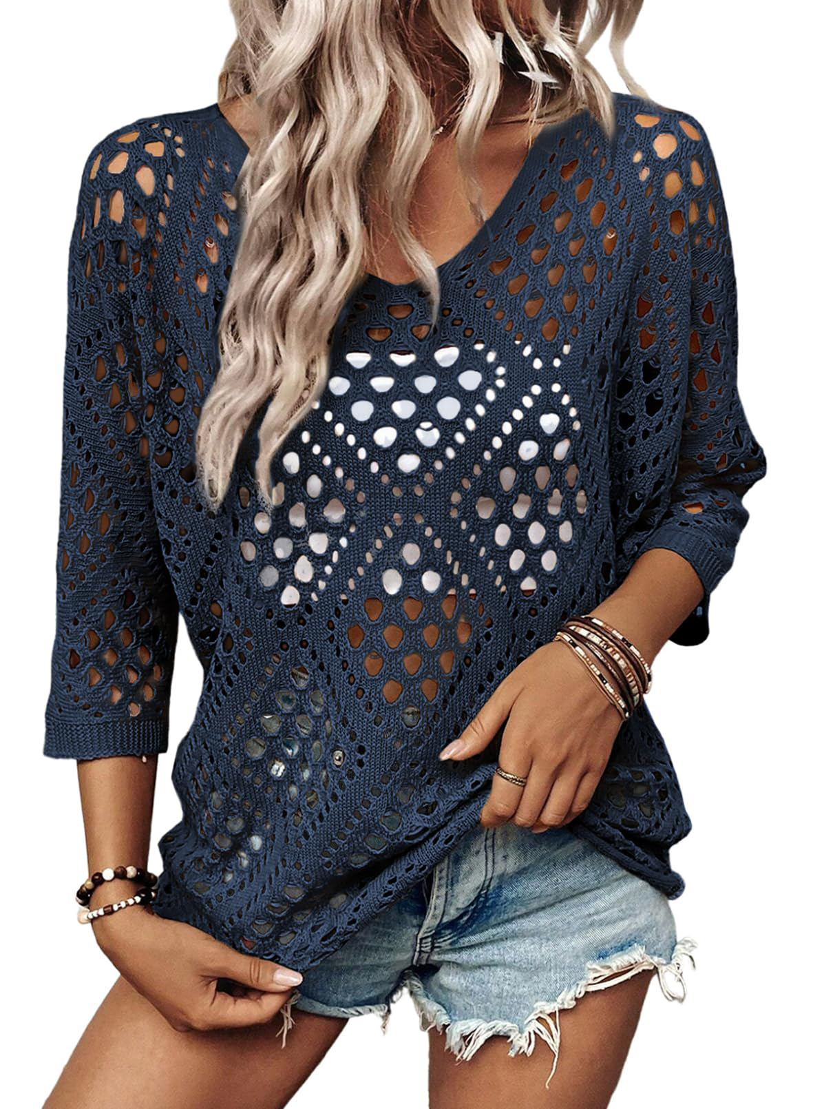 🌸 Women's 3/4 Sleeve Casual Knit Sweater