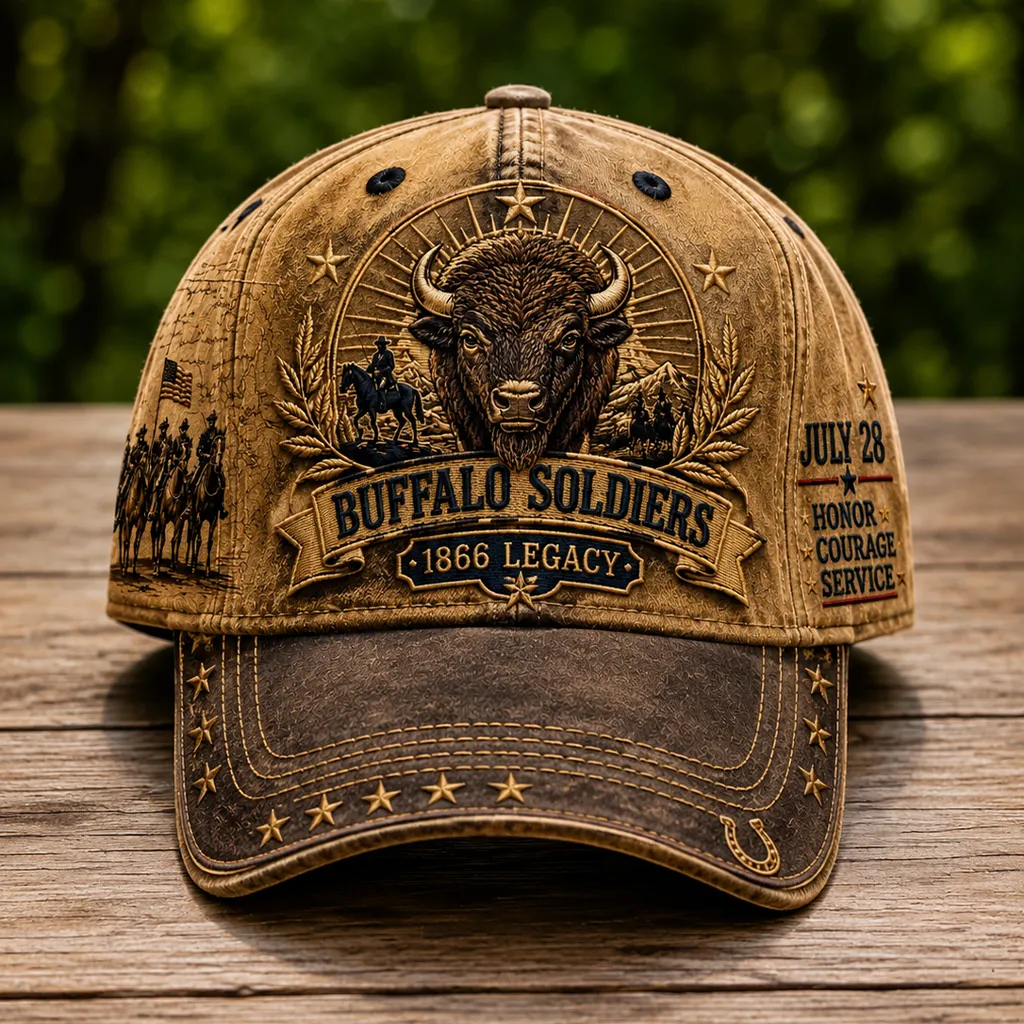 Buffalo Soldiers 1866 Heritage Art Print Vintage Baseball Cap