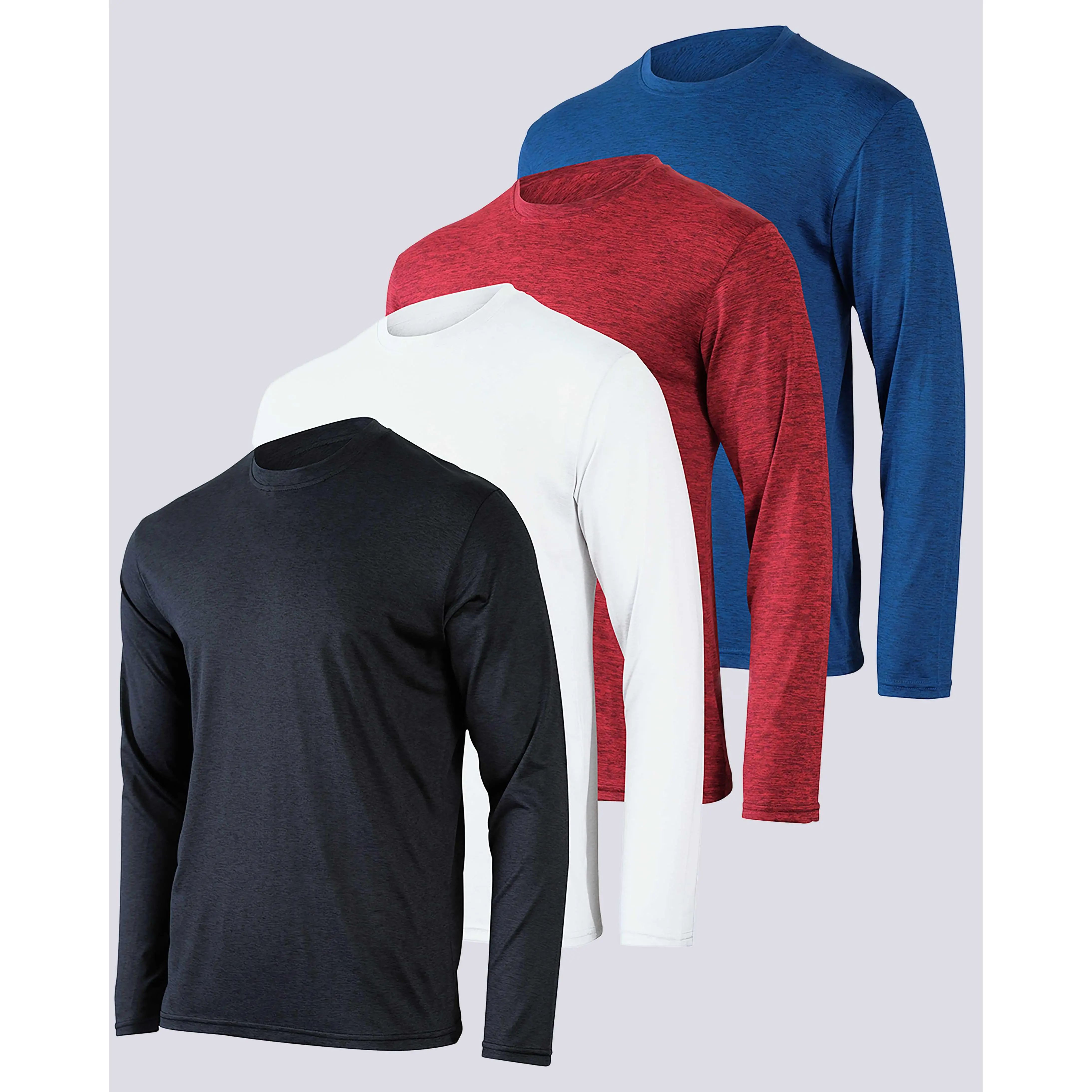 Mens Long Sleeve Dry Fit T Shirts Hiking Fishing Workout Gym Work Sun UPF 50 Wicking Running Tee