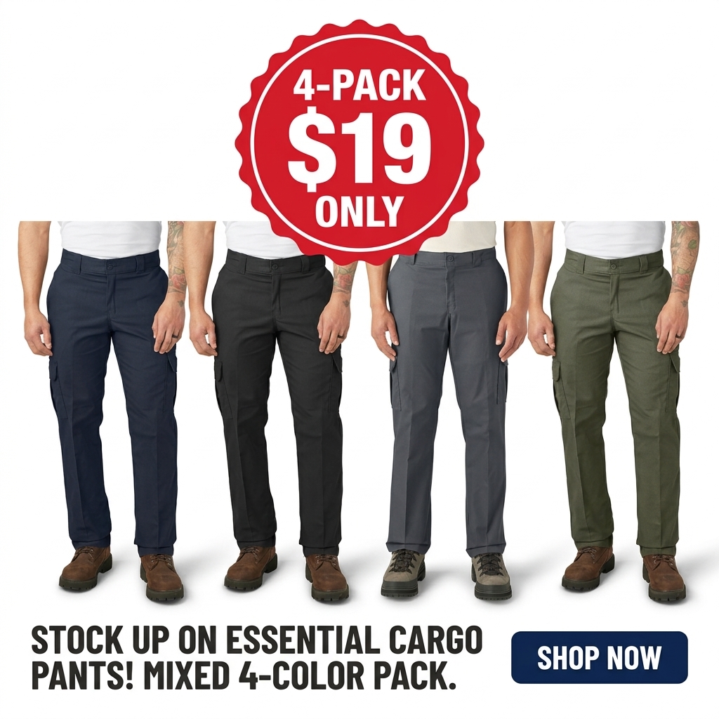 Men’s Slim Fit Cargo Pants with Stretch & Multi-Pockets