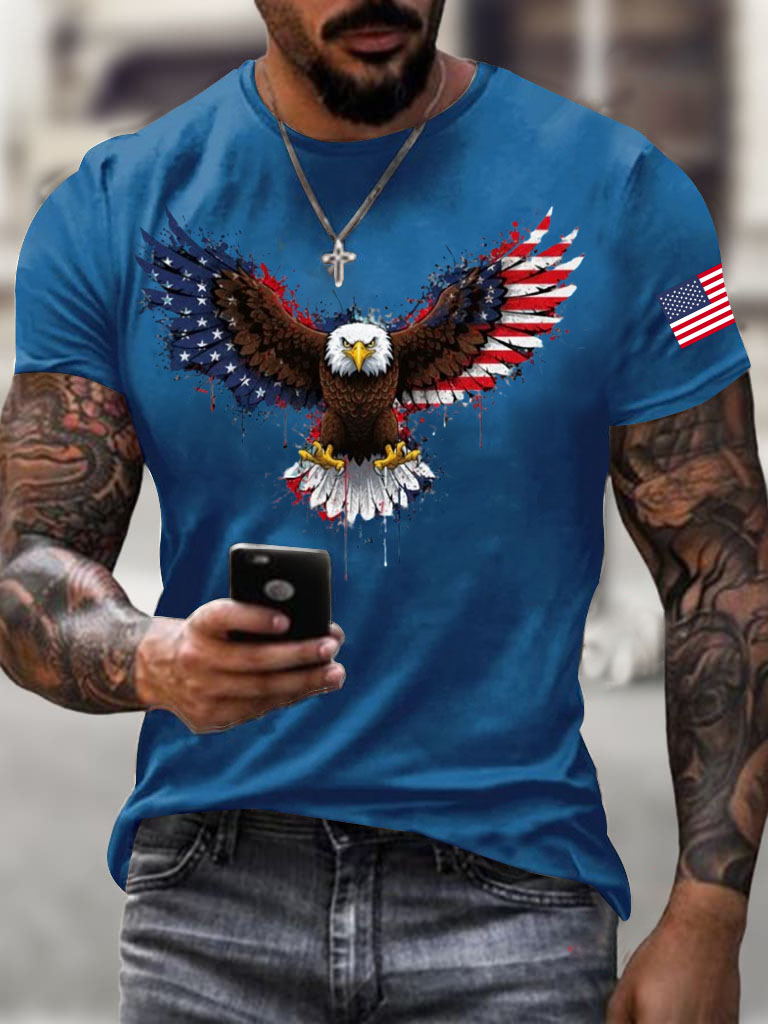 Men'S Bald Eagle American Printed T-Shirt