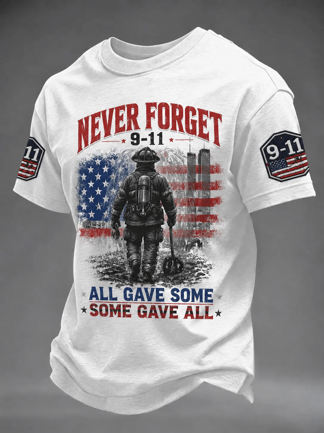 Men's 9.11 Never Forget Printing  T-Shirts