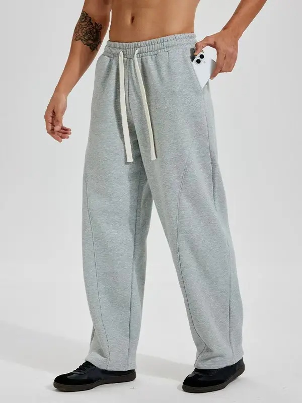Unisex Fleece-Lined Oversized Drawstring Sweatpants
