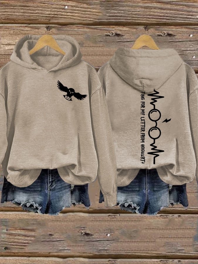 Women's Waiting For My Letter Print Casual Hoodie