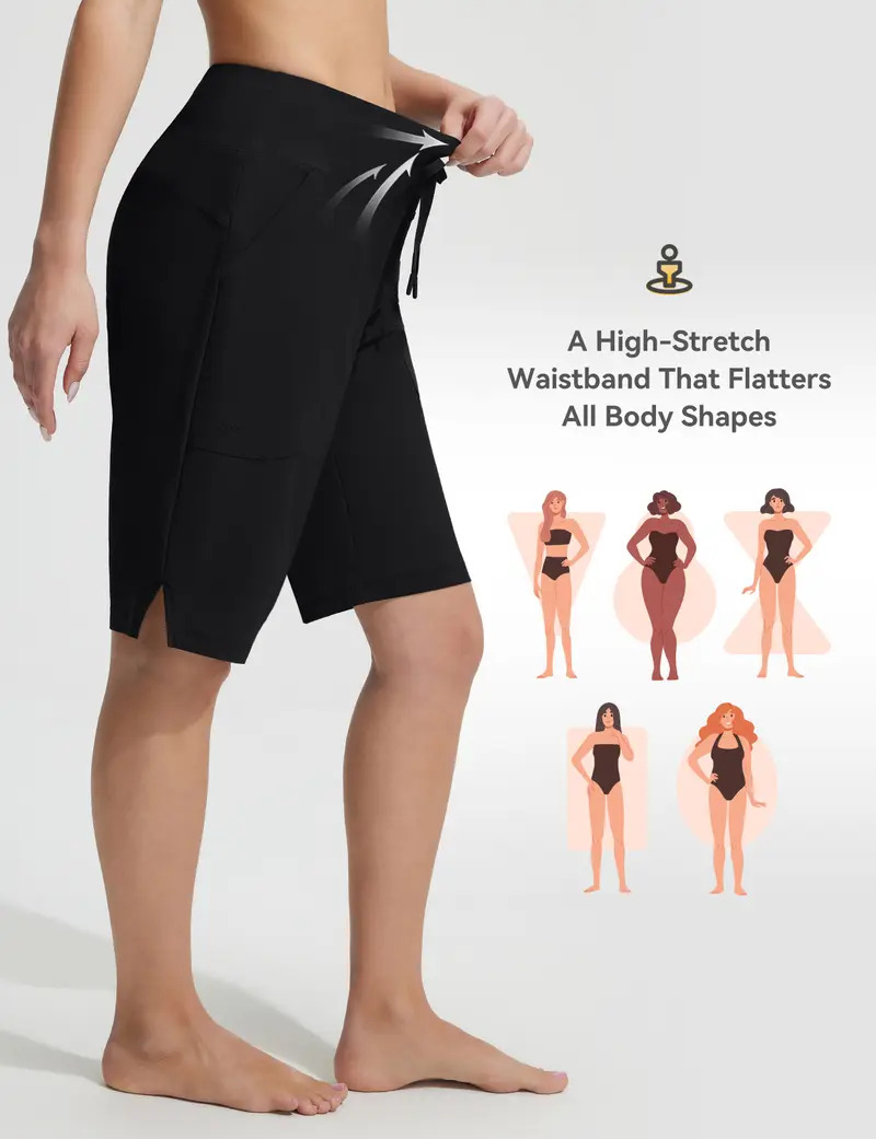 Women's Long Swim Shorts – With Lining and Pockets