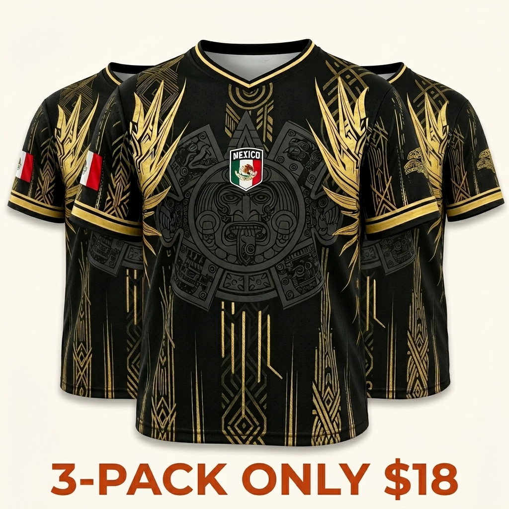 Men's Mexican Aztec-style soccer jersey