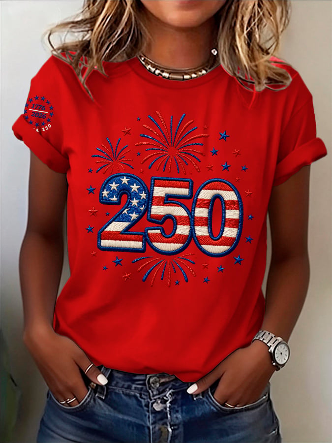 Women's American 250th Anniversary Printed Casual T-Shirt