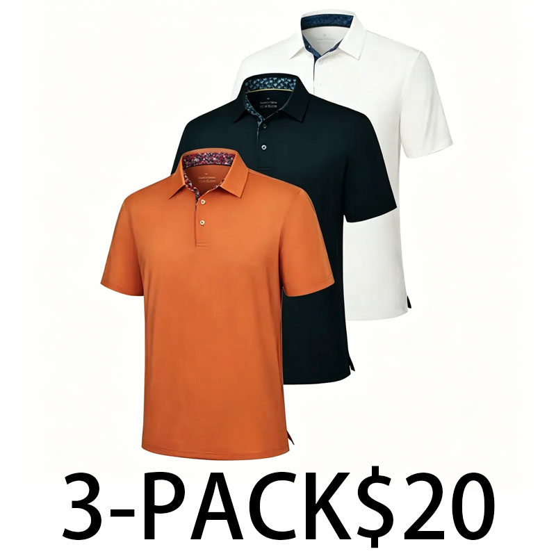 Men's 6-Pack Performance Polo Shirts – Breathable, Quick-Dry, UPF30+