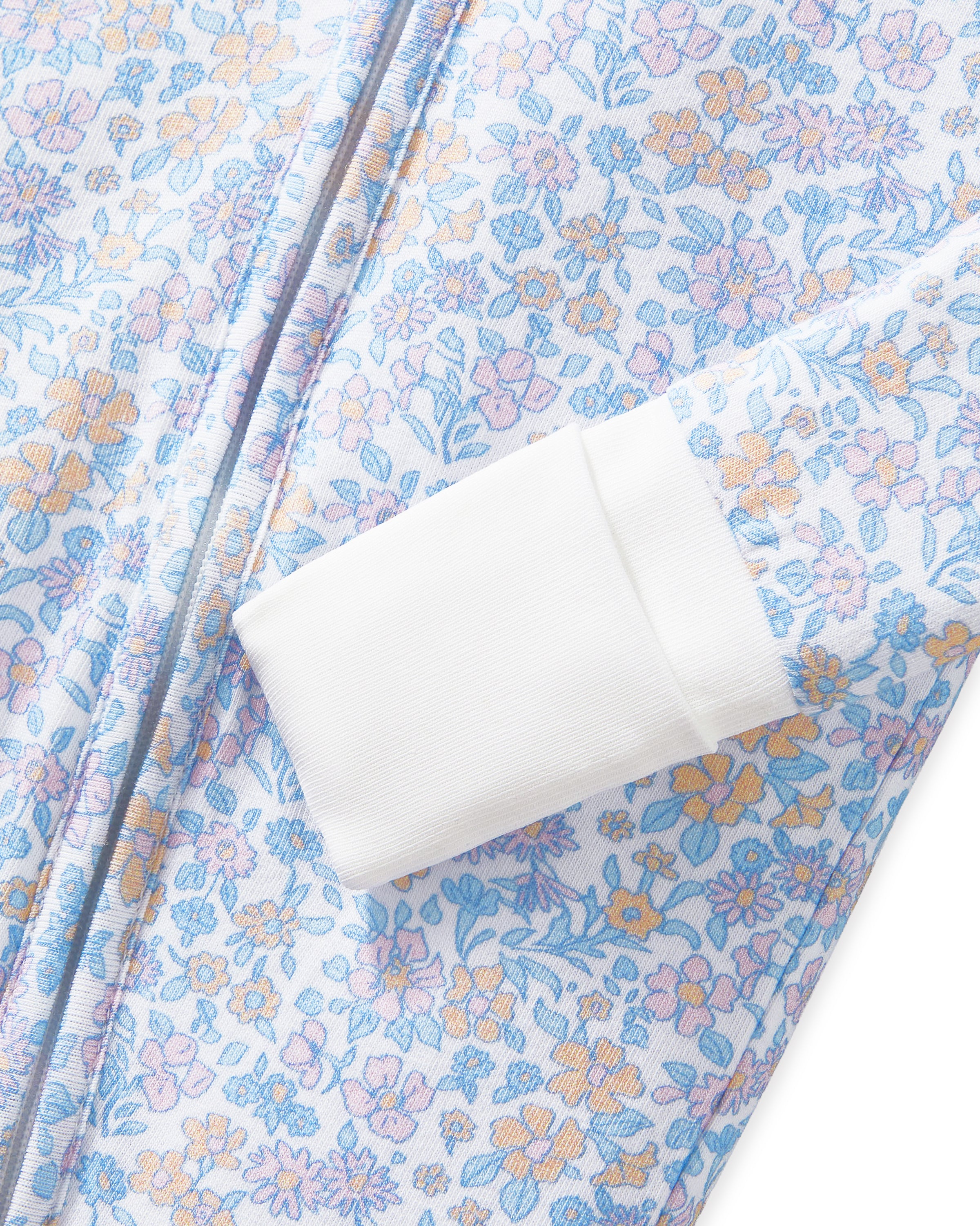Baby's Pima Peekaboo Romper in Fleur Blanche
