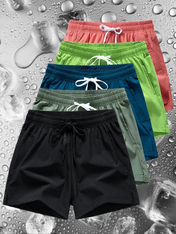 Men's Zipper Pocket Casual Shorts – Drawstring Waist, All-Season Wear