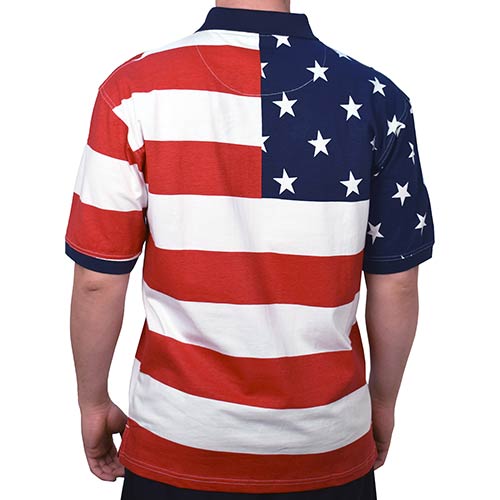 Men's American Flag 100% Cotton Polo Shirt
