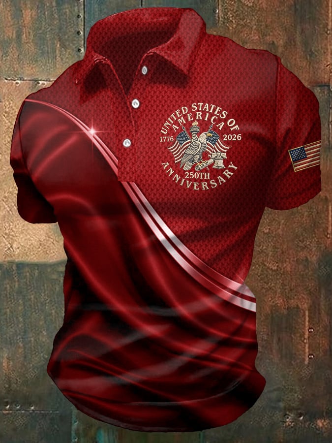 Men's Casual Printed Polo Shirt