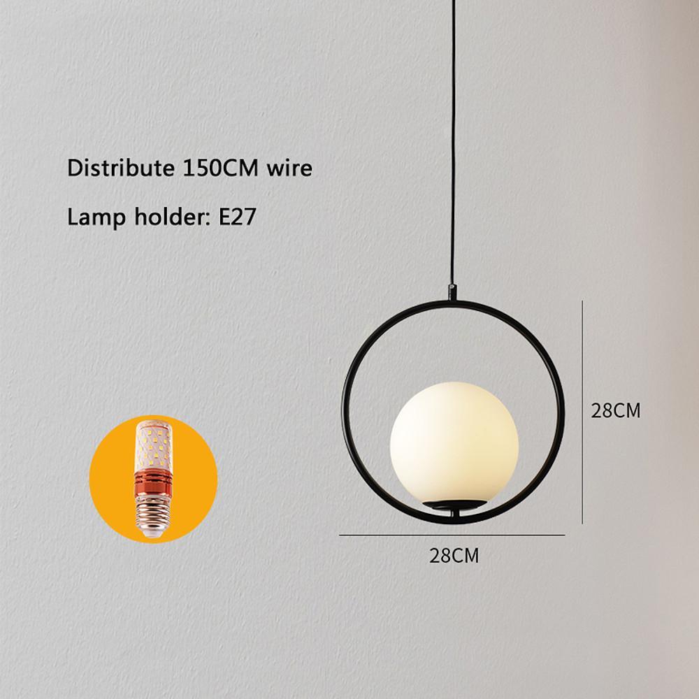 Ring Circle Globe Metal Glass Pendant Light Modern Pendant Lighting