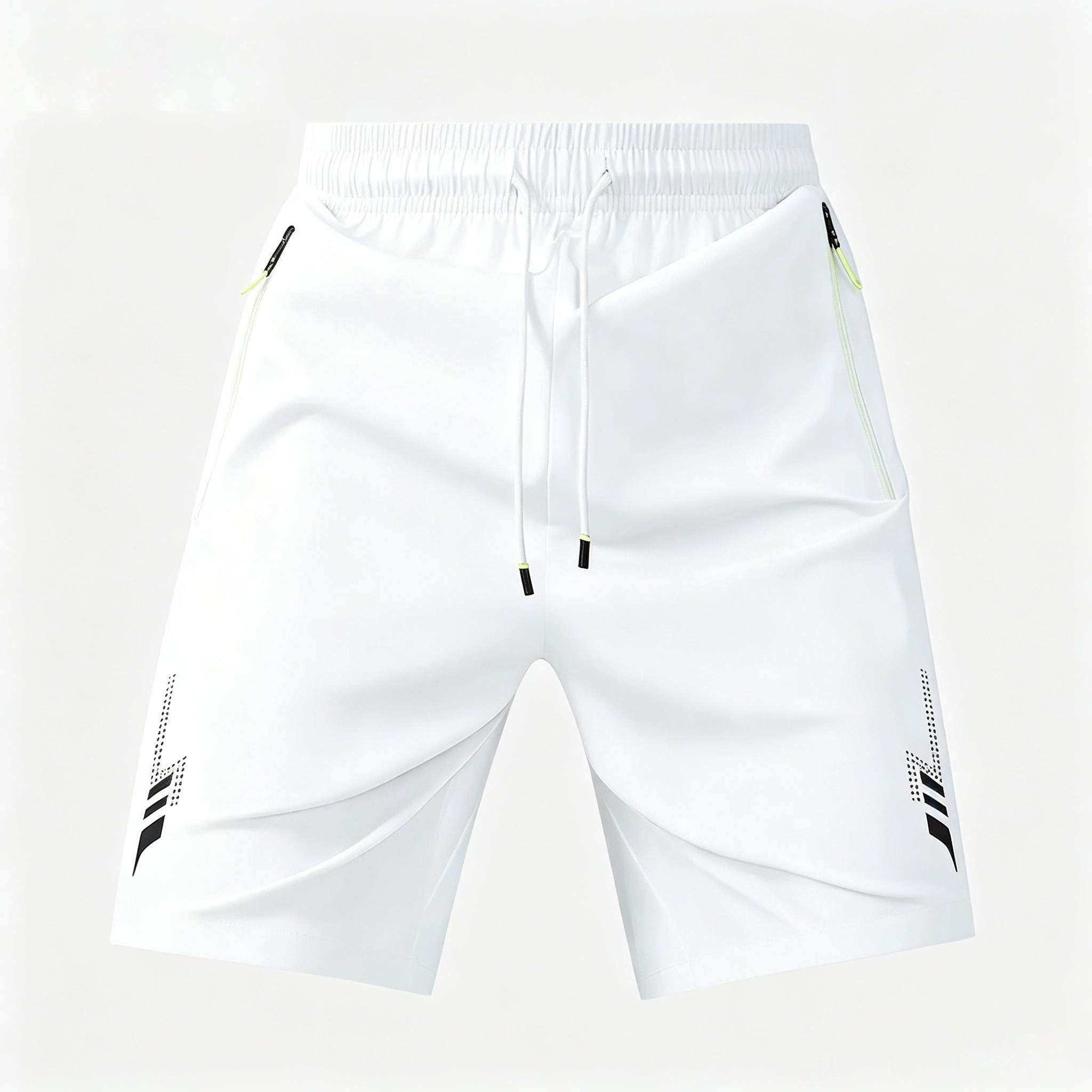 8-Pack Reflective Athletic Shorts for Men – Zip Pocket & Drawstring Waist