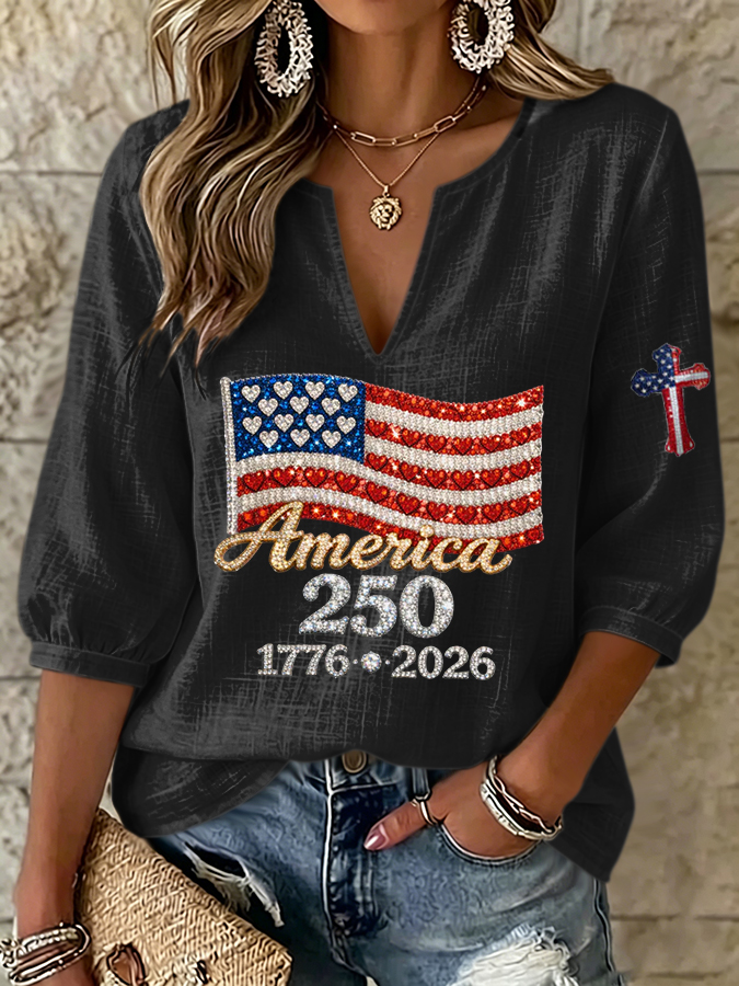 Women's 250th Anniversary Printed Casual Top