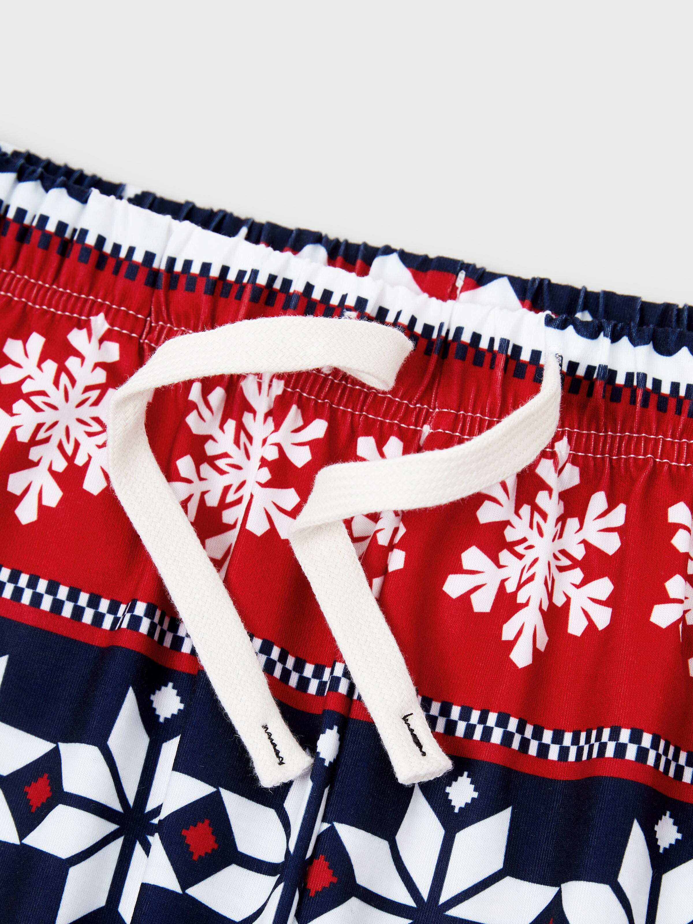 Christmas Matching Family Pajamas Set Glow In The Dark Santa Claus Print PJS with Christmas Socks Deep Blue