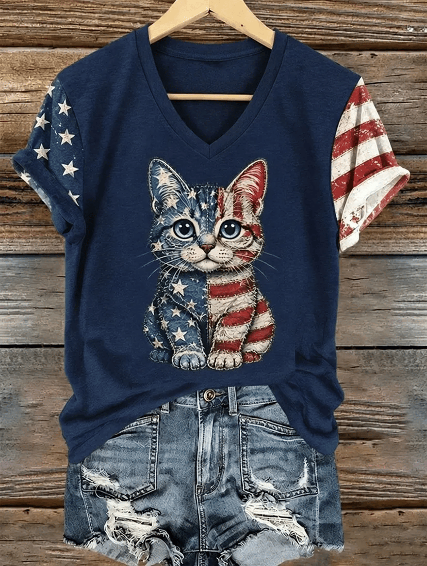 Women'S Casual U.S. 250th Anniversary Commemorative Printed T-Shirt