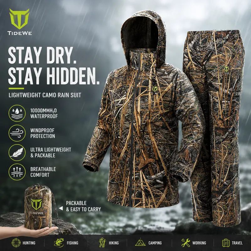 Rain Suit: Lightweight, Waterproof, and Breathable Rain Jacket & Pants — Ideal for Outdoor Activities, Work Tasks, Daily Wear, and Wilderness Gear