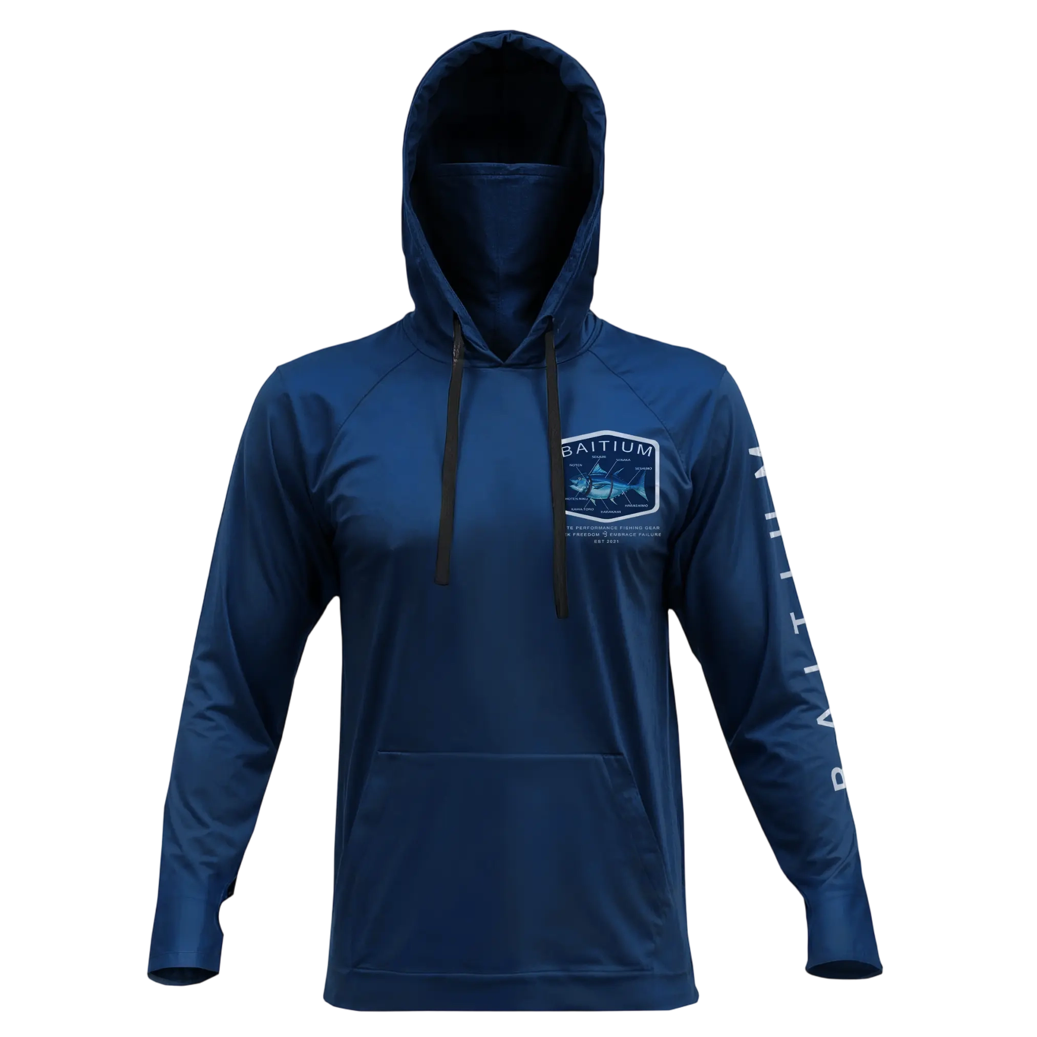 Men’s Hooded UPF 50 Long Sleeve Fishing & Construction Shirt with Gaiter