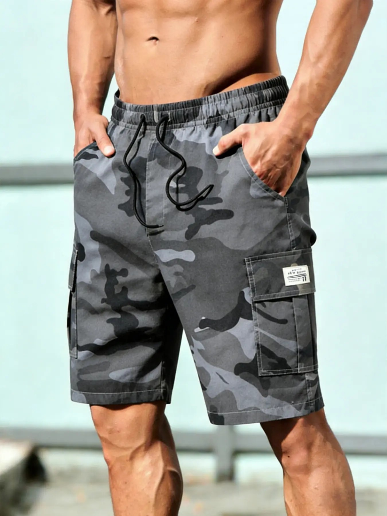 Men’s Camouflage Cargo-Style Shorts